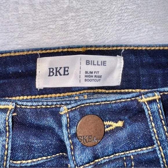 BKE Billie Slim-Fit High Rise Bootcut Jeans - Deep Blue - Picture 3 of 10